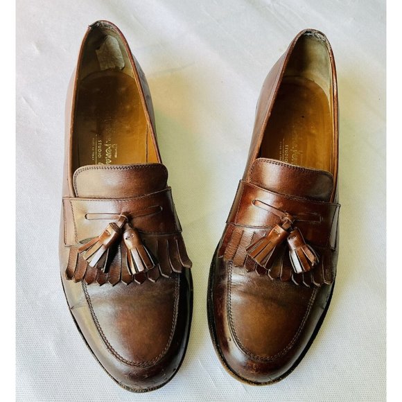 Salvatore Ferragamo Studio Made in Italy Leather Loafers Brown Sz 9.5 Men